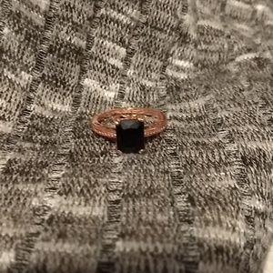 Rose gold and black diamond ring